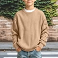 thumbnail image 1 of qolati Boys Waffle Knit Sweater Crew Neck Long Sleeve Pullover Shirt Soft Casual Lightweight Knit Sweater for Kids Everyday Fall Winter Sports Tops Size 5-16 Years, 1 of 6