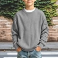 thumbnail image 1 of qolati Boys Waffle Knit Sweater Crew Neck Long Sleeve Pullover Shirt Soft Casual Lightweight Knit Sweater for Kids Everyday Fall Winter Sports Tops Size 5-16 Years, 1 of 6