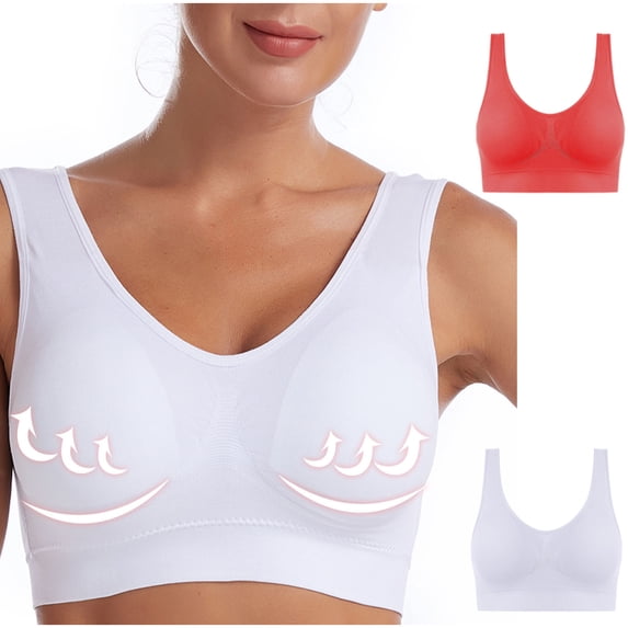 qolati Breathable Cool Liftup Bra, 2024 Plus Size Bra Seamless No Steel Ring Breathable and Comfortable Mesh Sports Bra for Women 2 Pack