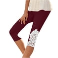 thumbnail image 1 of qolati Capri Pants for Women Plus Size Tummy Control Stretch Knee Length Leggings Soft Comfy Summer Workout Athletic Running Yoga Pants, 1 of 4