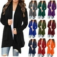 thumbnail image 1 of qolati Cardigans for Women 2023 Solid Color Long Sleeve Cardigan Outwear Lightweight Casual Open Front Blouse Tops Jackets, 1 of 7