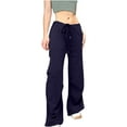 thumbnail image 1 of qolati Cargo Pants Women Baggy Low Waist Y2k Parachute Pants with Pockets Lightweight Casual Loose Sports Workout Jogger 2024, 1 of 7