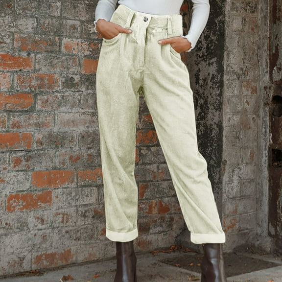 qolati Cargo Pants Women High Waist Straight Wide Leg Lounge Jogger Trousers Fall Winter Loose Fit Work Palazzo Pants