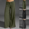 thumbnail image 1 of qolati Cargo Pants Women Solid Color Low Waisted Lounge Palazzo Pants Summer Casual Comfy Loose Wide Leg Trousers, 1 of 7
