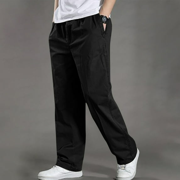 qolati Cargo Pants for Men Big and Tall Sweatpants with Pockets Drawstring Athletic Joggers Running Sports Trousers