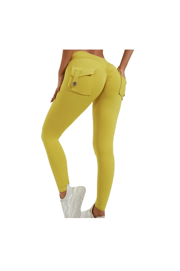 Cargo Yoga Pants for Women Stretch Tapered Joggers Pants with Pockets High Waisted Workout Butt Lift Leggings Sweatpants