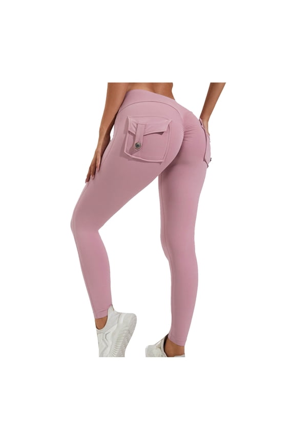 Cargo Yoga Pants for Women Stretch Tapered Joggers Pants with Pockets High Waisted Workout Butt Lift Leggings Sweatpants