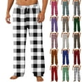 thumbnail image 1 of qolati Christmas Pajama Pants for Men Flannel Buffalo Plaid Comfy Lounge Pants Winter Warm Fleece PJs Bottoms with Pockets Drawstring Dark Gray XXL, 1 of 5