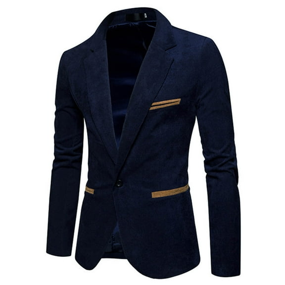qolati Men's Casual Blazer Jackets Single Button Long Sleeve Open Front office Blazer Vintage Slim Fit Lightweight Business Blazer