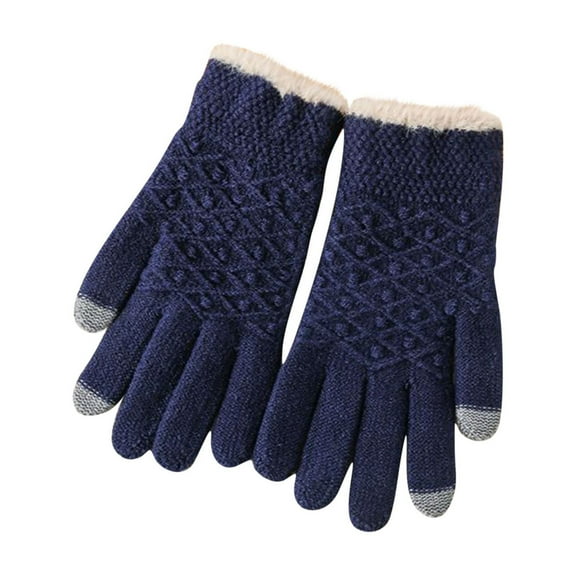 qolati Winter Gloves for Women Soft Warm Touchscreen Gloves Thermal Cable Knit Wool Fleece Lined Glove for Cold Weather