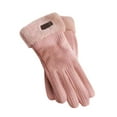 thumbnail image 1 of qolati Winter Gloves for Women Waffle Knit Faux Furs Cuffs Touchscreen Gloves Soft Warm Fleece Lined Gloves for Cold Weather, 1 of 5