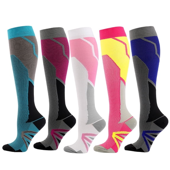 qolati Socks for Women Men Colorful Printed Patterns Knee High Trouser Socks Stockings for Running,Athletic,Nursing