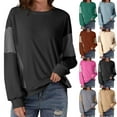 thumbnail image 1 of qolati Crewneck Sweatshirts Women Color Block Puff Long Sleeve Tunic Tops Fall Fashion Clothes Winter Pullover Blouses Gray S, 1 of 7