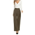 thumbnail image 1 of qolati Dress Pants Women High Waisted Business Casual Straight Legs Work Pants Summer Loose Pleated Wide Leg Lounge Pants with Pockets, 1 of 6