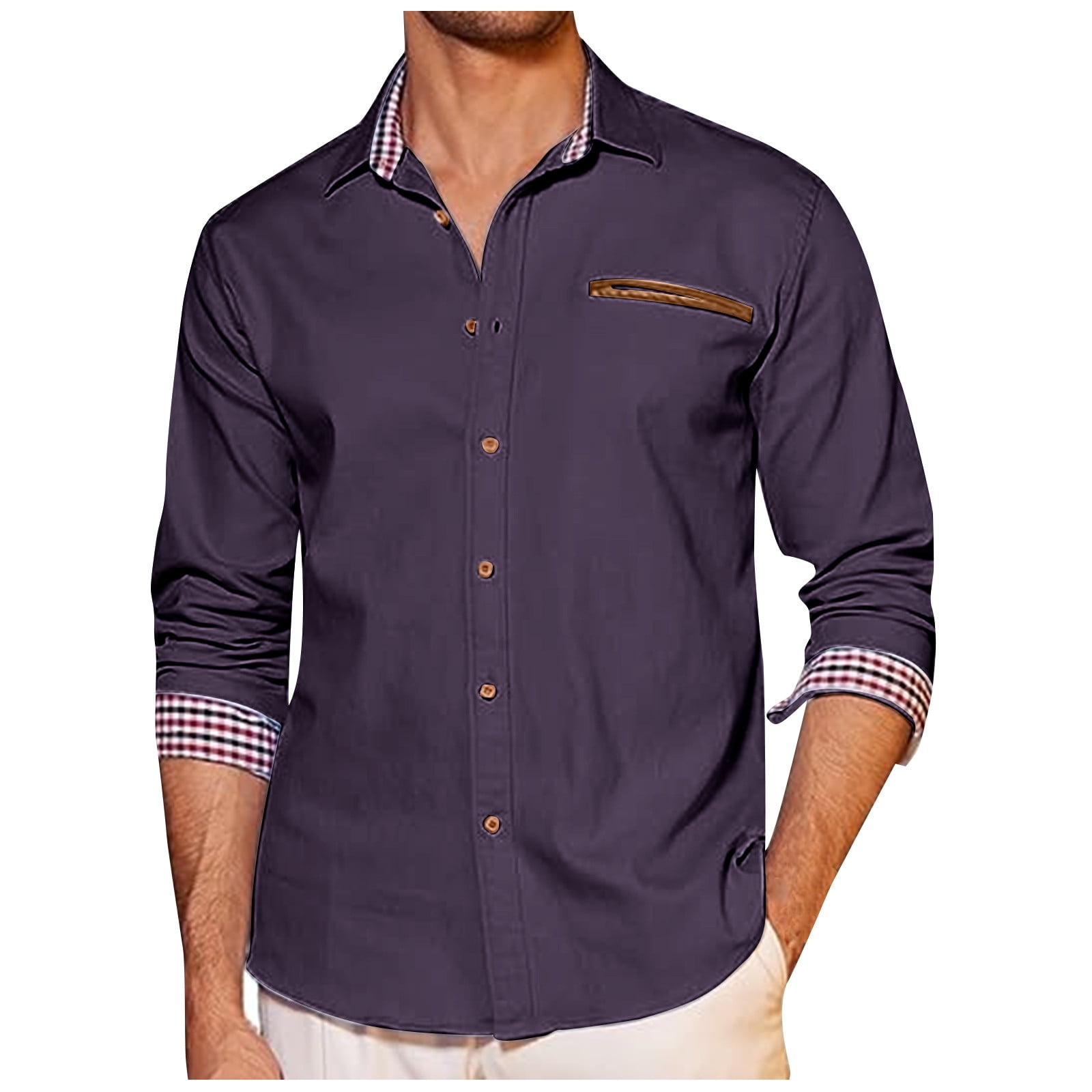 qolati Dress Shirts for Men Regular Fit Button Down Casual Henleys