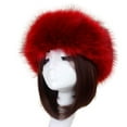 thumbnail image 1 of qolati Faux Fur Hat for Women Warm Cossack Style Visor Hat Winter Puffy Hat for Casual, Trips, Sports, Skiing, 1 of 3
