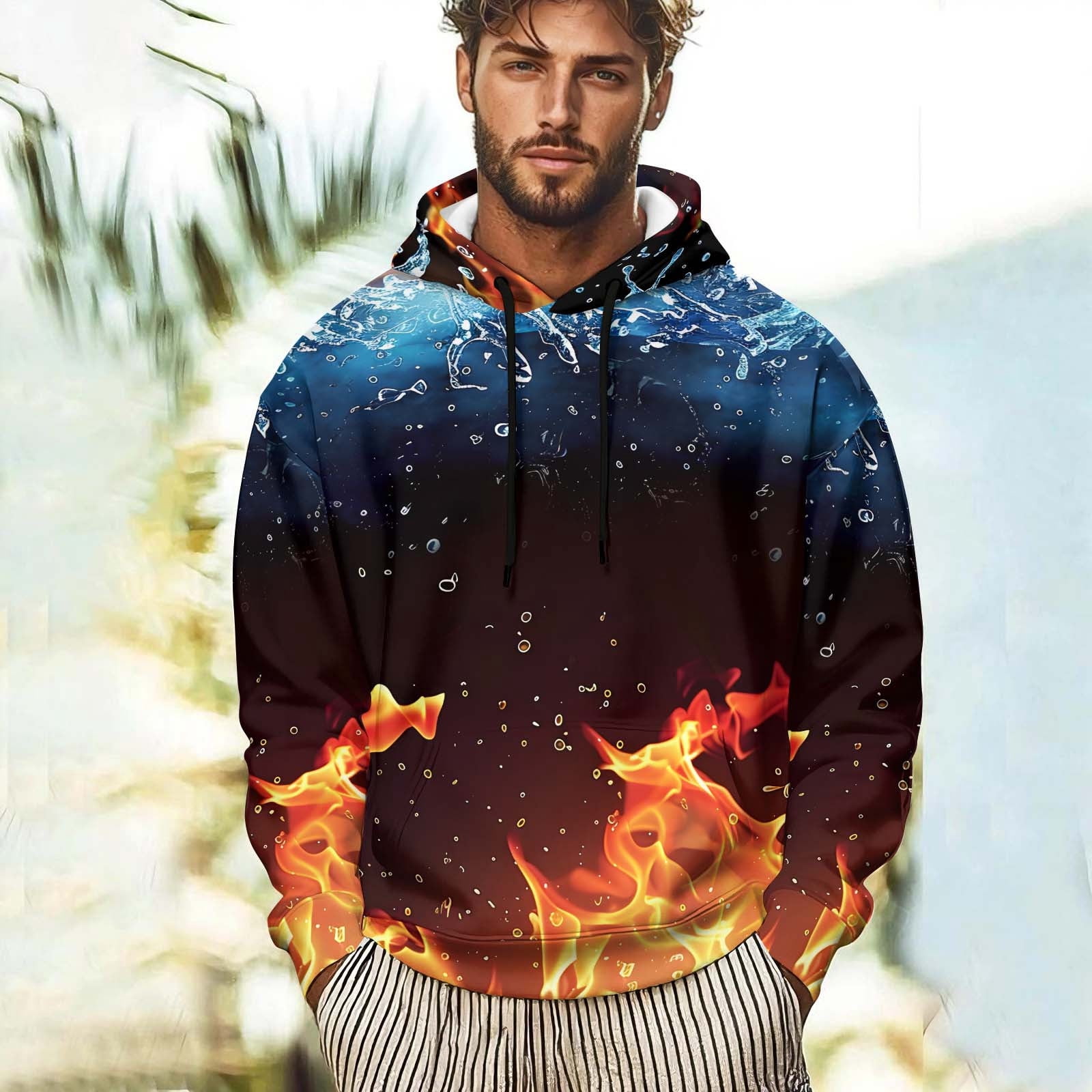qolati-Flame-Print-Hoodies-for