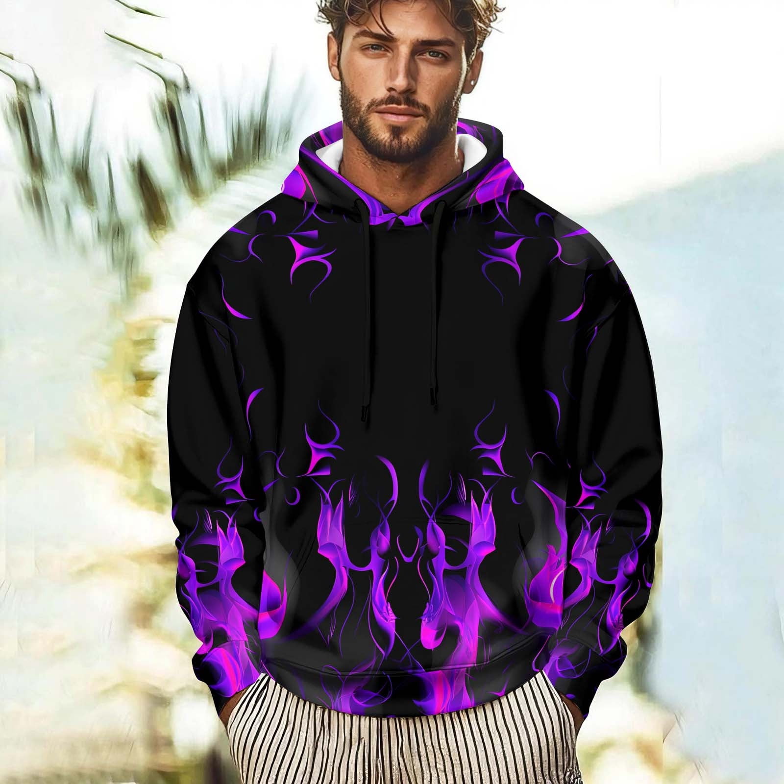 qolati-Flame-Print-Hoodies-for