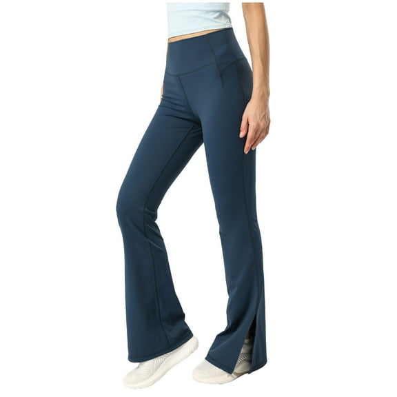 qolati Flared Leggings for Women Soft High Waisted Booty Gym Tights Athletic Scrunch Butt Lifting Workout Yoga Pants