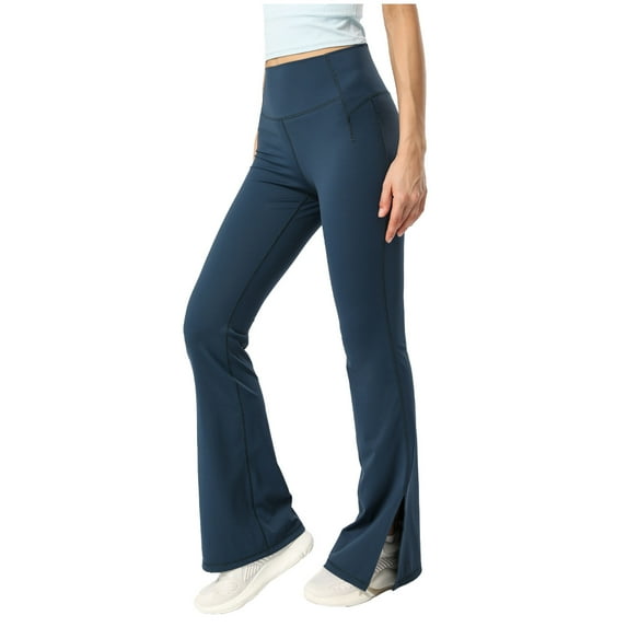 qolati Flared Leggings for Women Soft High Waisted Booty Gym Tights Athletic Scrunch Butt Lifting Workout Yoga Pants