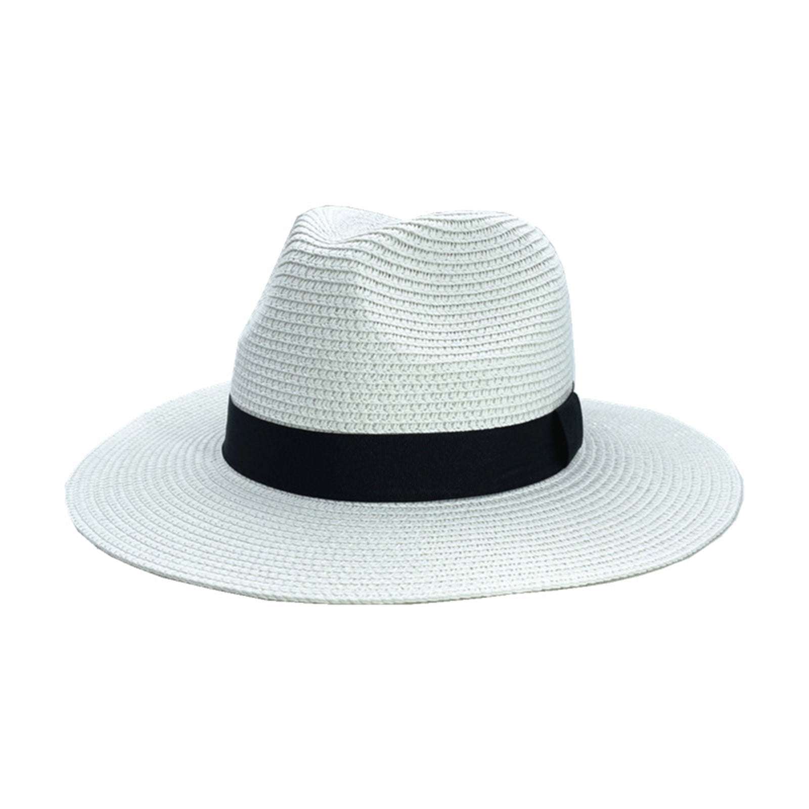 qolati Floppy Straw Sun Hat for Mens Womens Wide Brims Summer Crochet