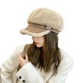 thumbnail image 1 of qolati Fuzzy Berets for Women Warm Winter Hats Fashion Octagonal Cap Vintage French Beret Newsboy Cap 2024, 1 of 2