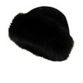 thumbnail image 1 of qolati Fuzzy Bucket Hat for Women Pures Color Plush Wide Brims Cap Winter Warmer Soft Fleece Fisherman Hats, 1 of 3