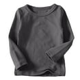 thumbnail image 1 of qolati Girl Boys Long Sleeve Cotton Tops Lightweight Solid Color Blouse Soft Kids T-Shirt Long Sleeve Bottoming Shirt 6M-11Y, 1 of 5