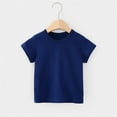 thumbnail image 1 of qolati Girls Boys Short Sleeve T-Shirts Kids Solid Color Tee Tops Comfy Soft Round Neck Thin Casual Blouse 12M-12Y, 1 of 5