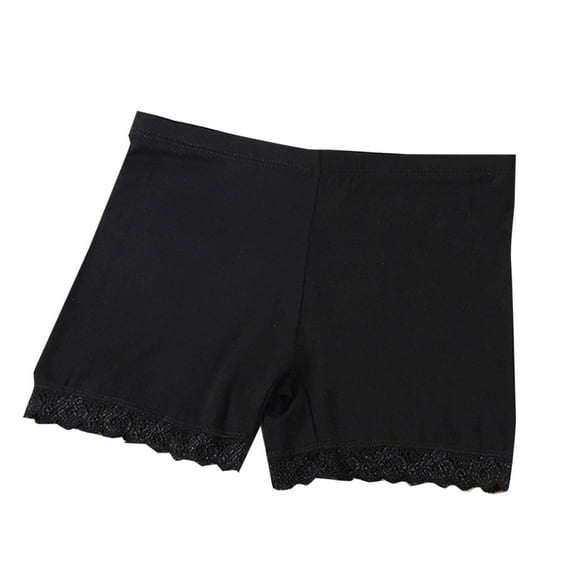 qolati Girls' Lace Trim Undershorts Soft Stretch Dance and Bike Shorts Breathable Solid Underwear for Play or Underdress 3-12 Years
