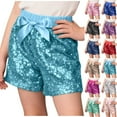 thumbnail image 1 of qolati Girls Sequin Shorts Christmas Glitter Bloomers Shorts High Waist Sparkly Rave Loose A Line Hot Pants Dance with Bow Shorts Elastic Waist Athletic Shorts, 1 of 7
