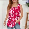 thumbnail image 1 of qolati Girls Tank Tops Kids Summer Crewneck Sleeveless Shirts Cute Floral Print Loose Fit Basic Blouse Dancewear 3-14 Years, 1 of 6