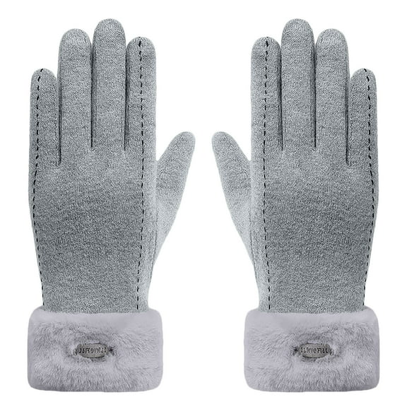 qolati Gloves for Women Cold Weather Knitted Gloves Winter Fleece Warm Driving Gloves Soft Texting Windproof Gloves Touchscreen Gloves Thermal Elastic Mittens