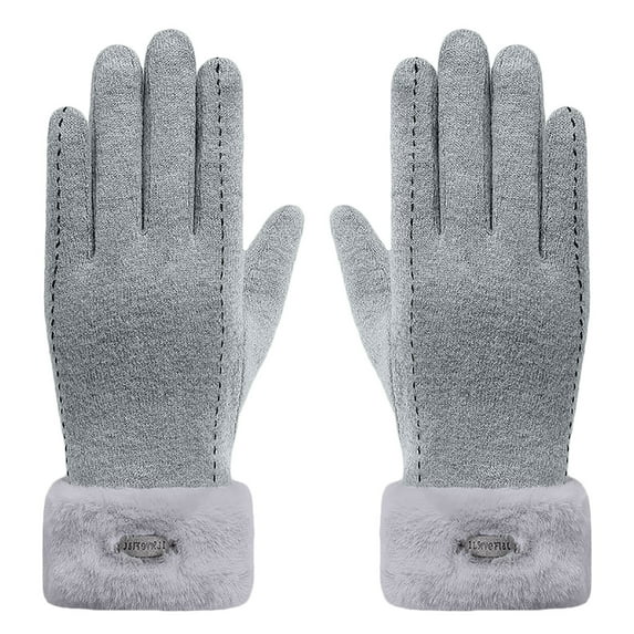 qolati Gloves for Women Cold Weather Knitted Gloves Winter Fleece Warm Driving Gloves Soft Texting Windproof Gloves Touchscreen Gloves Thermal Elastic Mittens