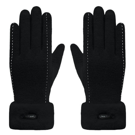 qolati Gloves for Women Cold Weather Knitted Gloves Winter Fleece Warm Driving Gloves Soft Texting Windproof Gloves Touchscreen Gloves Thermal Elastic Mittens