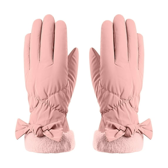 qolati Gloves for Women Winter Fleece Warm Driving Gloves Soft Touchscreen Texting Windproof Gloves Cold Weather Knitted Thermal Elastic Mittens