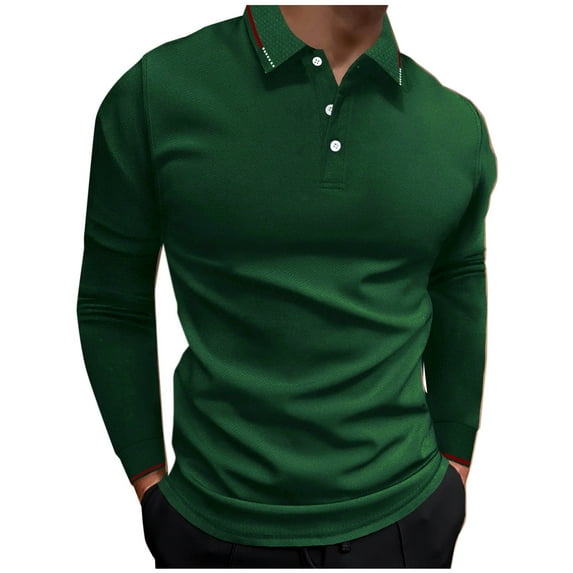 qolati Golf Shirts for Men Fashion Long Sleeve Quarter Button Pullover Tops Causal Stylish Work Lightweight Work T-Shirts