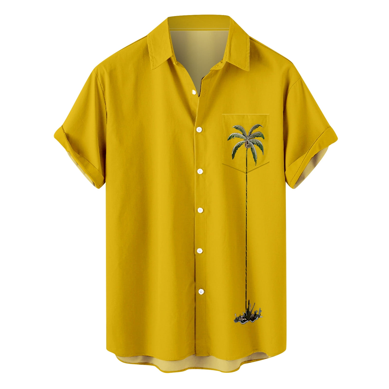 qolati Hawaiian Shirts for Men Summer Short Sleeve Tropical Print