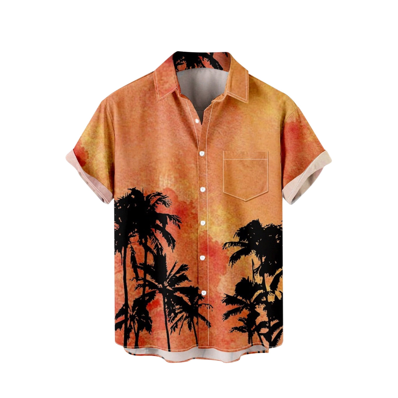 Hawaiian Bowling Shirts For Men - Short Sleeve Button Down, Tropical Palm Print, Aloha Shirts - View #2