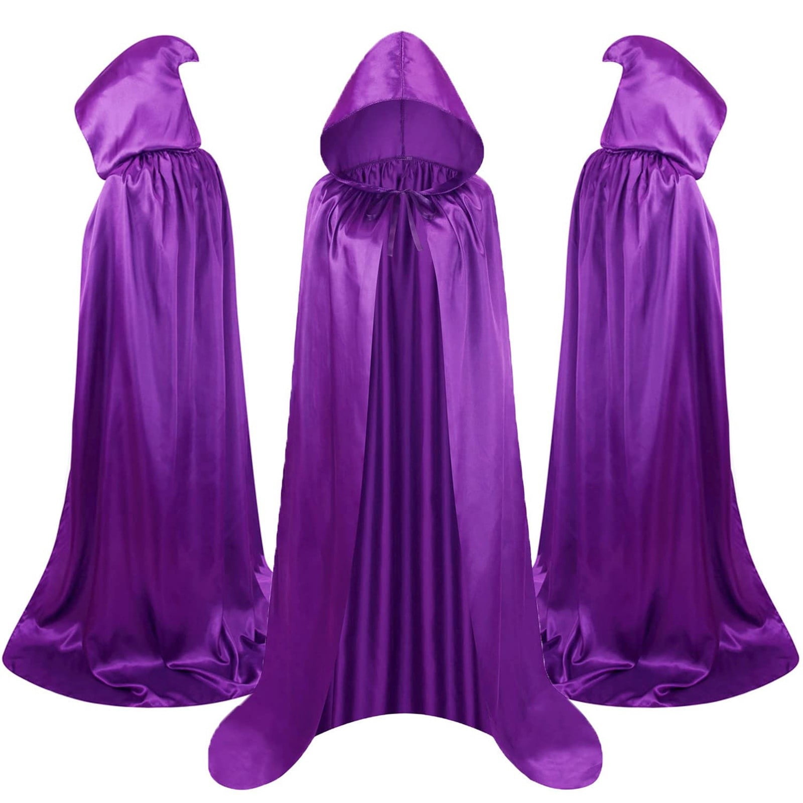 Masquerade Cap qolati Hooded Cloak Long Satin Cape for Christmas Halloween Cloak ...