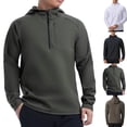 thumbnail image 1 of qolati Hoodies for Men Quarter Zip Hooded Pullover Athletic Lightweight Long Sleeve Half Zip Golf Sweatshirt for Men, 1 of 8