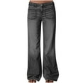 thumbnail image 1 of qolati Jeans for Women Y2k Low Rise Baggy Long Casual Jeans Vintage Boyfriends Loose Fit Straight Wide Leg Denim Pants, 1 of 9