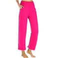 thumbnail image 1 of qolati Joggers for Women Comfy Elastic High Waist Lounge Wear Pajama Pants Lightweight Casual Loose Straight Leg Yoga Workout Capri Pants with Pockets, 1 of 5