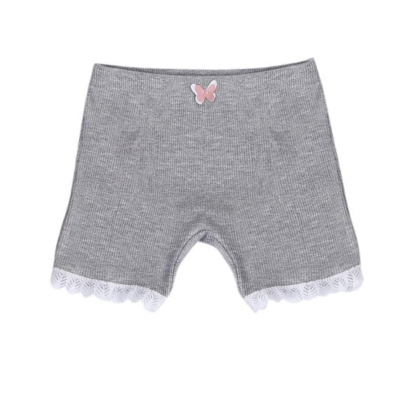 qolati Kids Girls Shorts Solid Color Lace Trim Boyshort Underwear Soft Dress Stretchy Shorts Yoga Gymnastic Active Shorts 3-14 Years