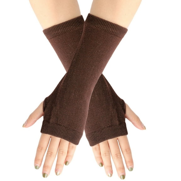 qolati Knit Arm Warmers for Women Thumbhole Fingerless Gloves Ladies Gift Sleeves Winter Wrist Warmers Warm Mittens