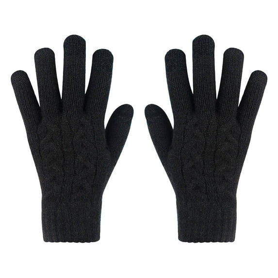 qolati Knit Winter Gloves for Men Women Stretchy Fleece Lined Thermal Warm Touchscreen Gloves Running Cycling Driving Working Hiking Mittens Gloves