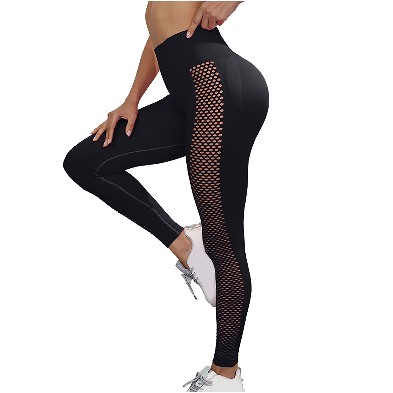 Mesh Black Gym Tights Yoga Pants With Mesh Qolati Leggings For