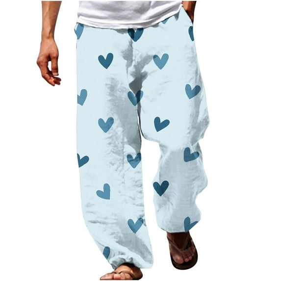 qolati Linen Pants Men Elastic Drawstring Waist Yoga Lounge Pant Summer Beach Lightweight Soft Straight Legs Cargo Sweatpants