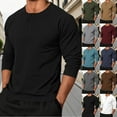 thumbnail image 1 of qolati Long Sleeve Shirts for Men Casual Button Down Henley Pullover Tee Lightweight Classic Fit Sport Athletic T-Shirts Black L, 1 of 6