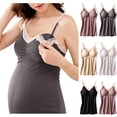 thumbnail image 1 of qolati Maternity Nursing Tank Tops with Built in Bra Sleeveless Casual Pregnancy Tee Lace Trim V Neck Nursing Breastfeeding Camisole Shirts Purple L, 1 of 7